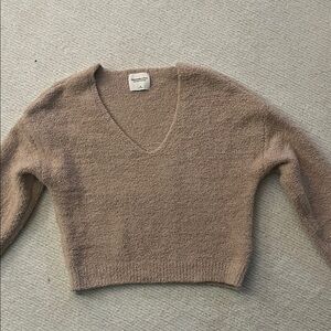 Abercrombie & Fitch Tan V-Neck Sweater